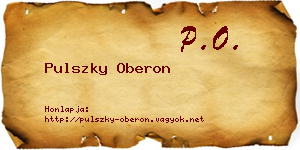 Pulszky Oberon névjegykártya
